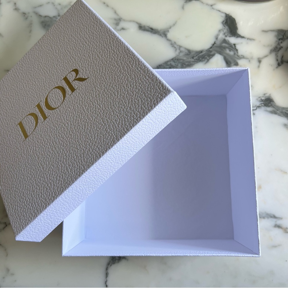 Dior Gift Box- Textured White Box with Gold Logo